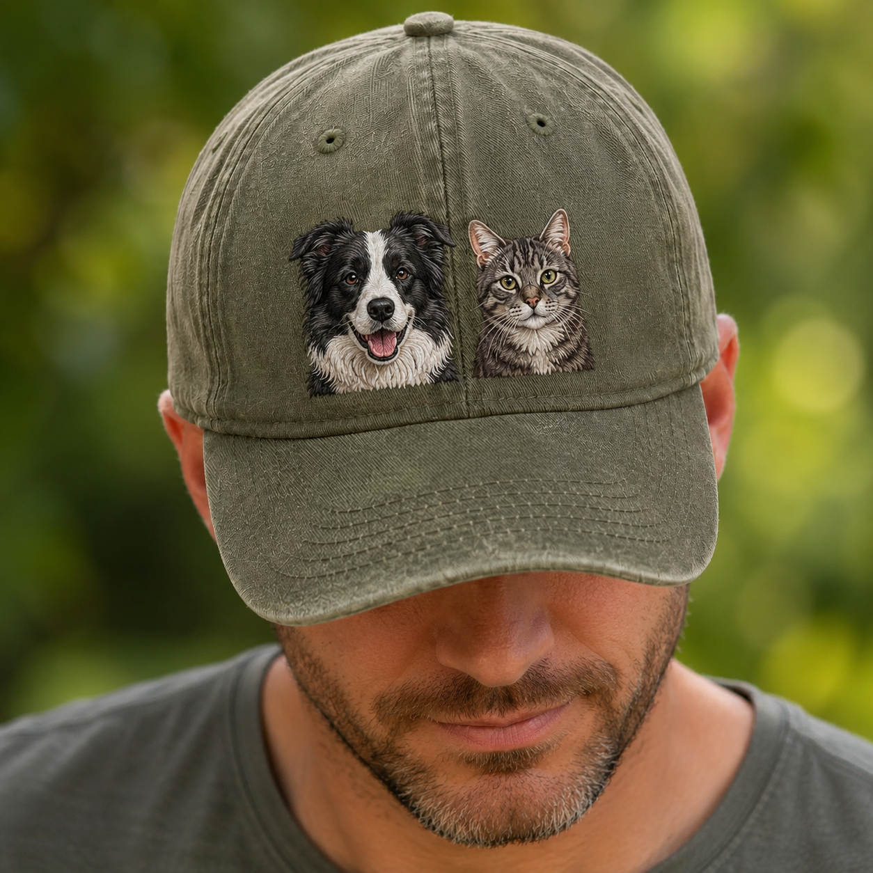 Personalized Dog Face Hat, Custom Pet Photo Embroidered Cap, Gift For Dog Lovers THUC99