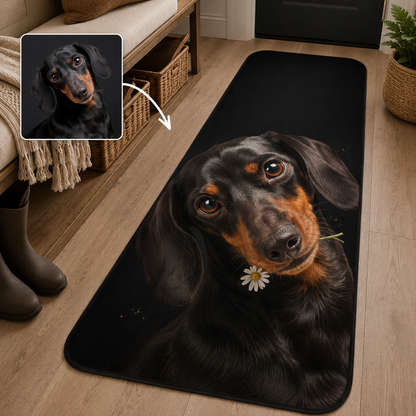 Custom Photo Dog Face Runner Rug | Pet Hallway Runner Carpet | Gift For Dog Lovers