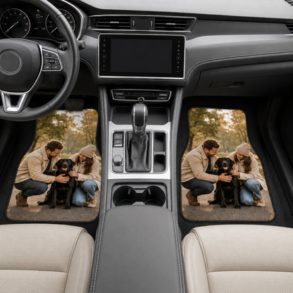 Personalized Dog Dad Flannel Car Floor Mats, Custom Dad Floor Mats, Gift For Dad TOM99
