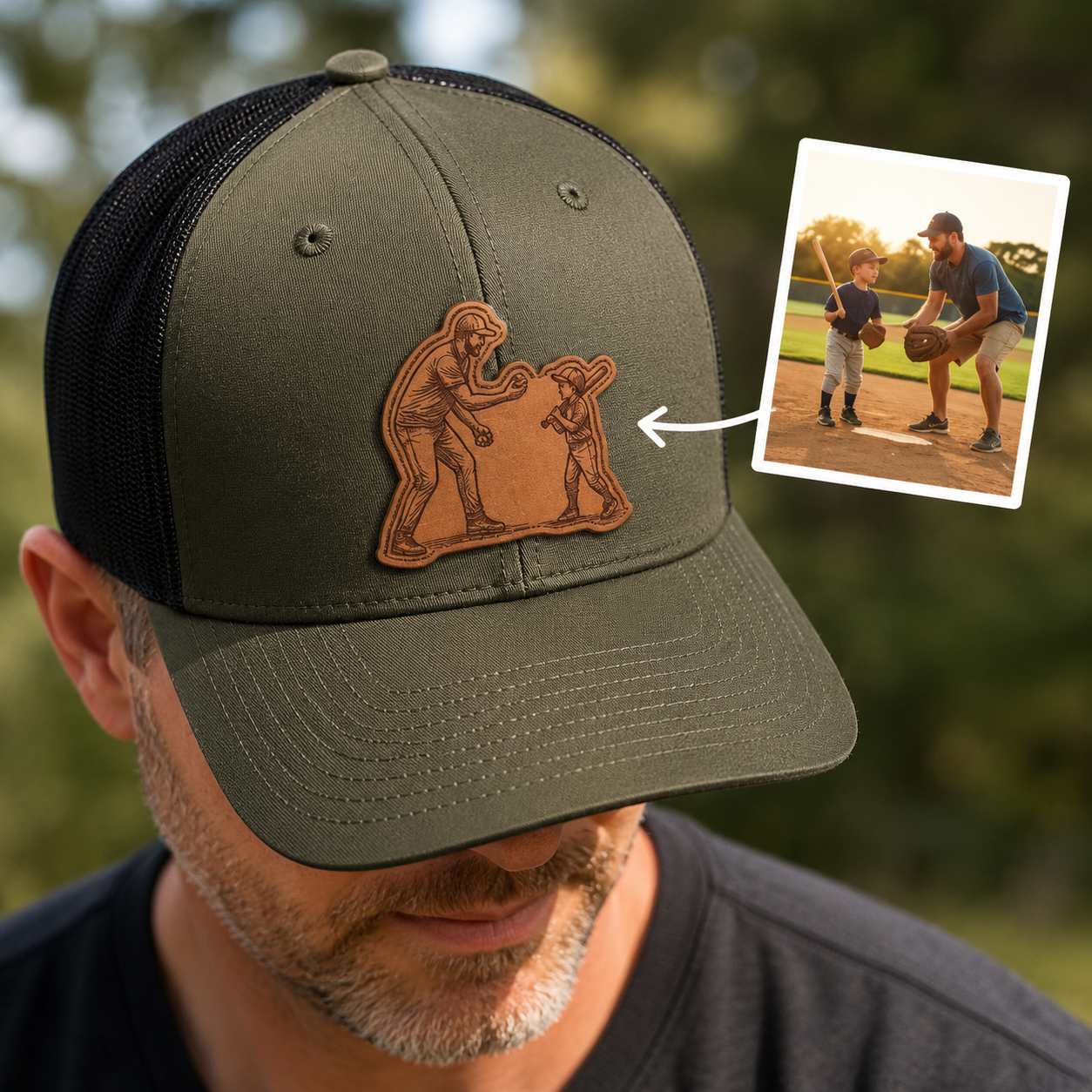 Custom Photo Dad Trucker Hat – Personalized Dad Patch Hat | Father's Day Gift | Gift For Dad