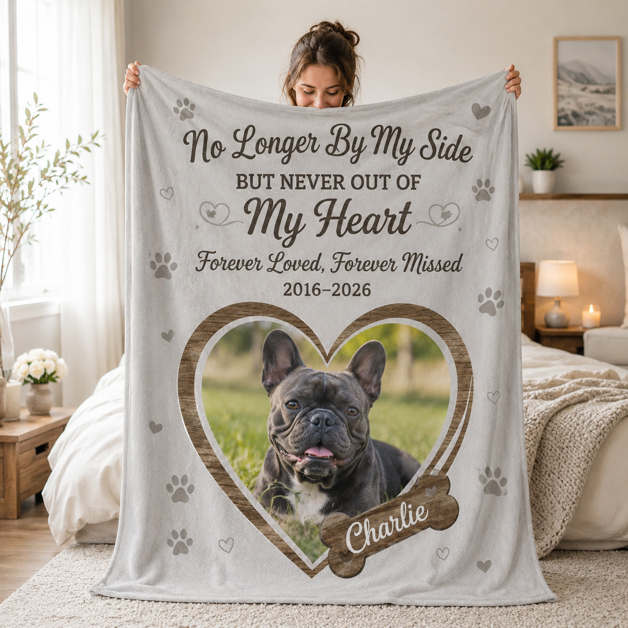 Custom Photo Goodbye Dog Memorial Blanket | Personalized Dog Lovers Gifts | Gift For Dog Lovers TOM99