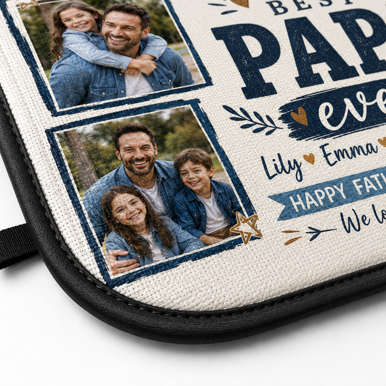 Personalized Best Dad Car Windshield Sun Shade, Custom Car Sun Shade for Dad, Gift For Dad TOM99