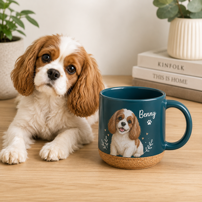 Custom Photo Dog 12oz Cork Mug | Gift For Dog Lovers | Pet Lover Gifts TOM99