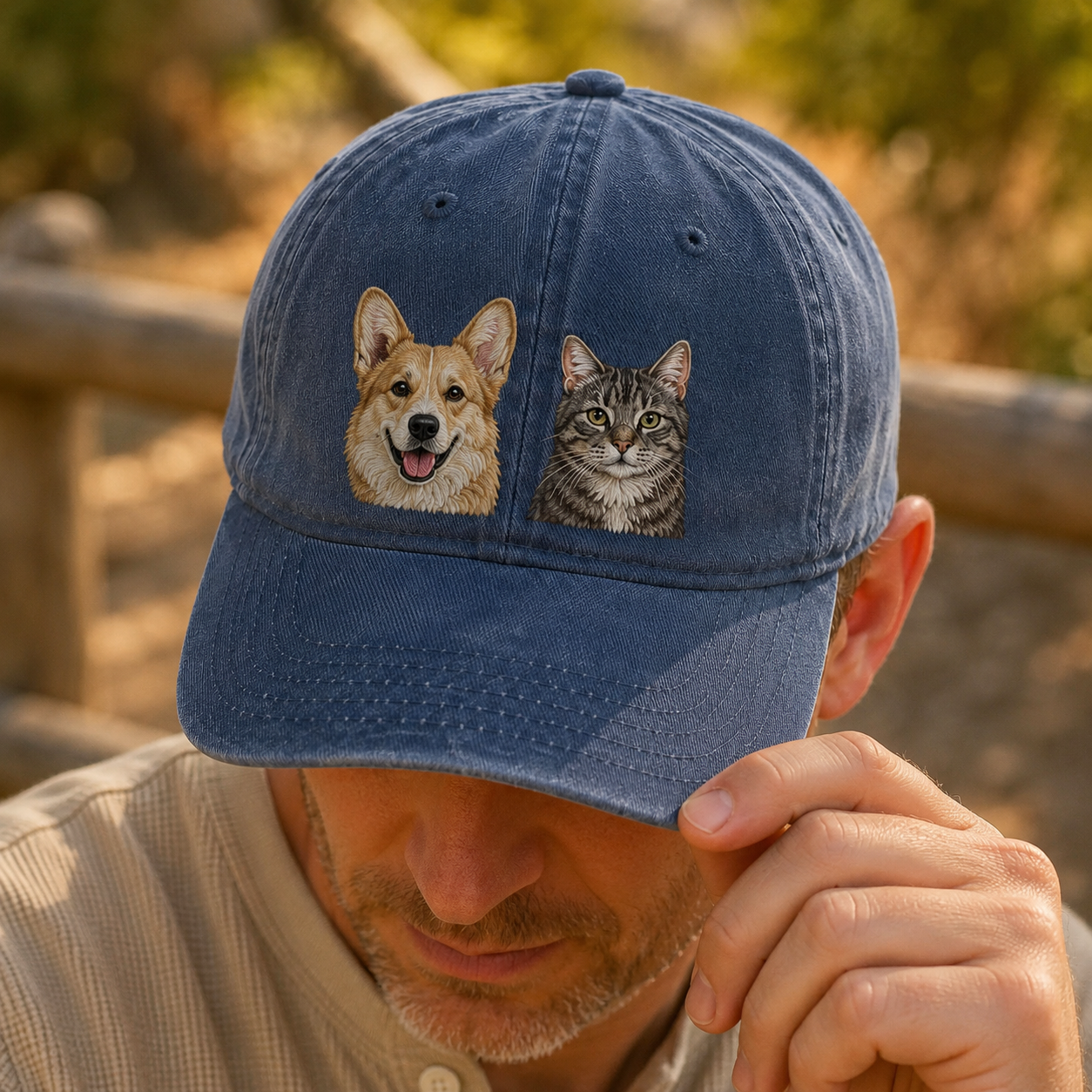 Personalized Dog Face Hat, Custom Pet Photo Embroidered Cap, Gift For Dog Lovers THUC99