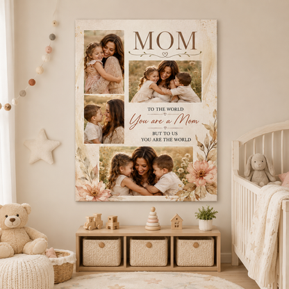 Custom Photo I Love You Mom Canvas Wall Art - Custom Gift For Mom TOM99