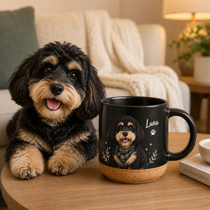 Custom Photo Dog 12oz Cork Mug | Gift For Dog Lovers | Pet Lover Gifts TOM99