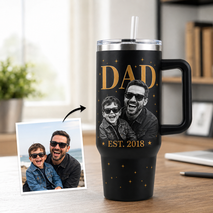 Custom Best Dad Photo 40oz Tumbler, Personalized Dad Tumbler, Father’s Day Gift TOM99