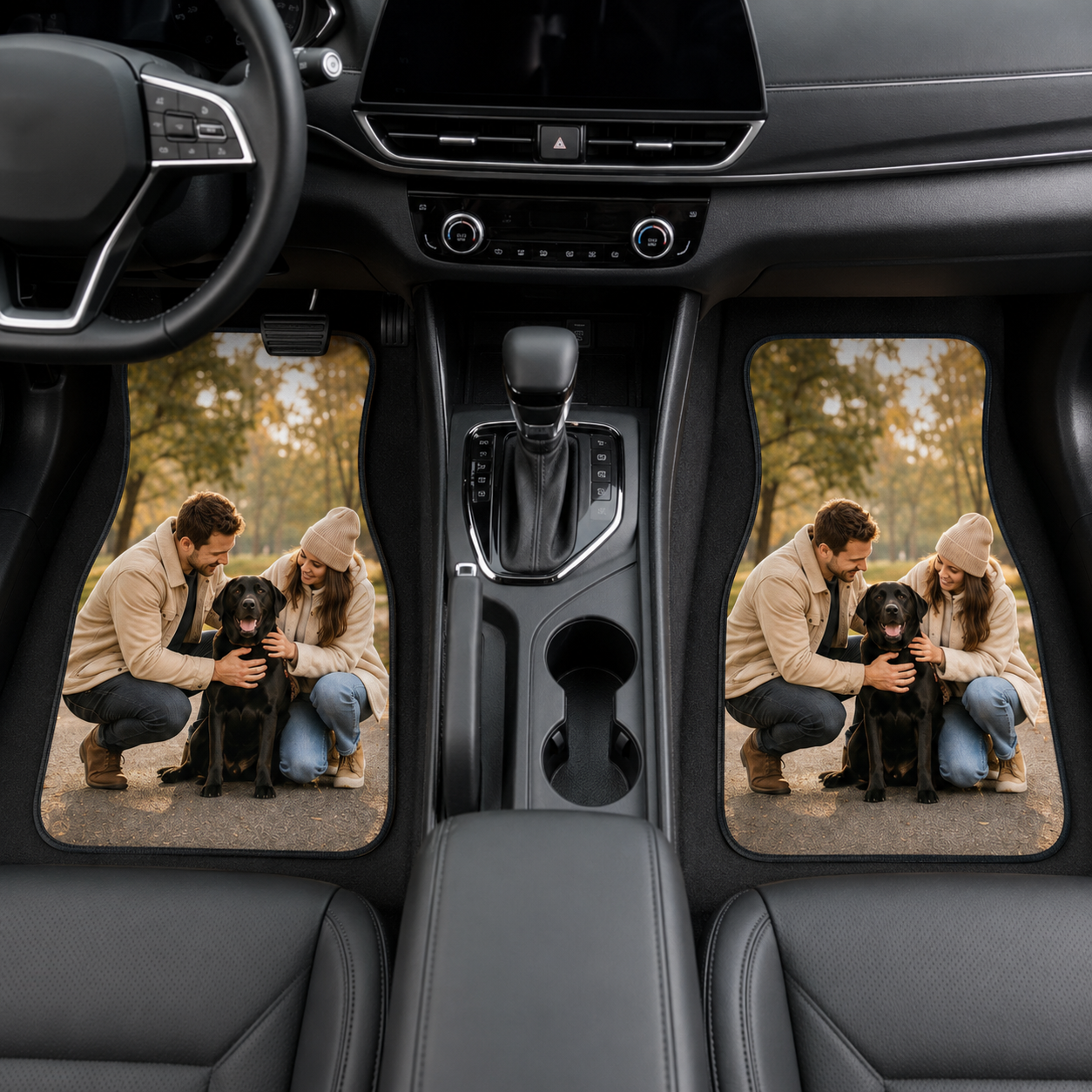 Personalized Dog Dad Flannel Car Floor Mats, Custom Dad Floor Mats, Gift For Dad TOM99