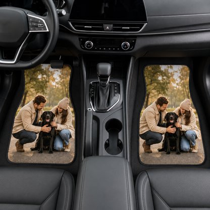 Personalized Dog Dad Flannel Car Floor Mats, Custom Dad Floor Mats, Gift For Dad TOM99