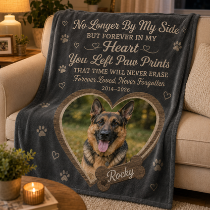 Custom Photo Goodbye Dog Memorial Blanket | Personalized Dog Lovers Gifts | Gift For Dog Lovers TOM99