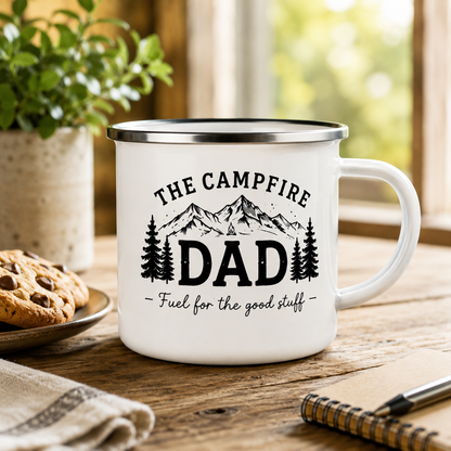 Personalized Best Dad Camp Mug 12oz, Custom Dad Enamel Cup, Gift For Dad TOM99