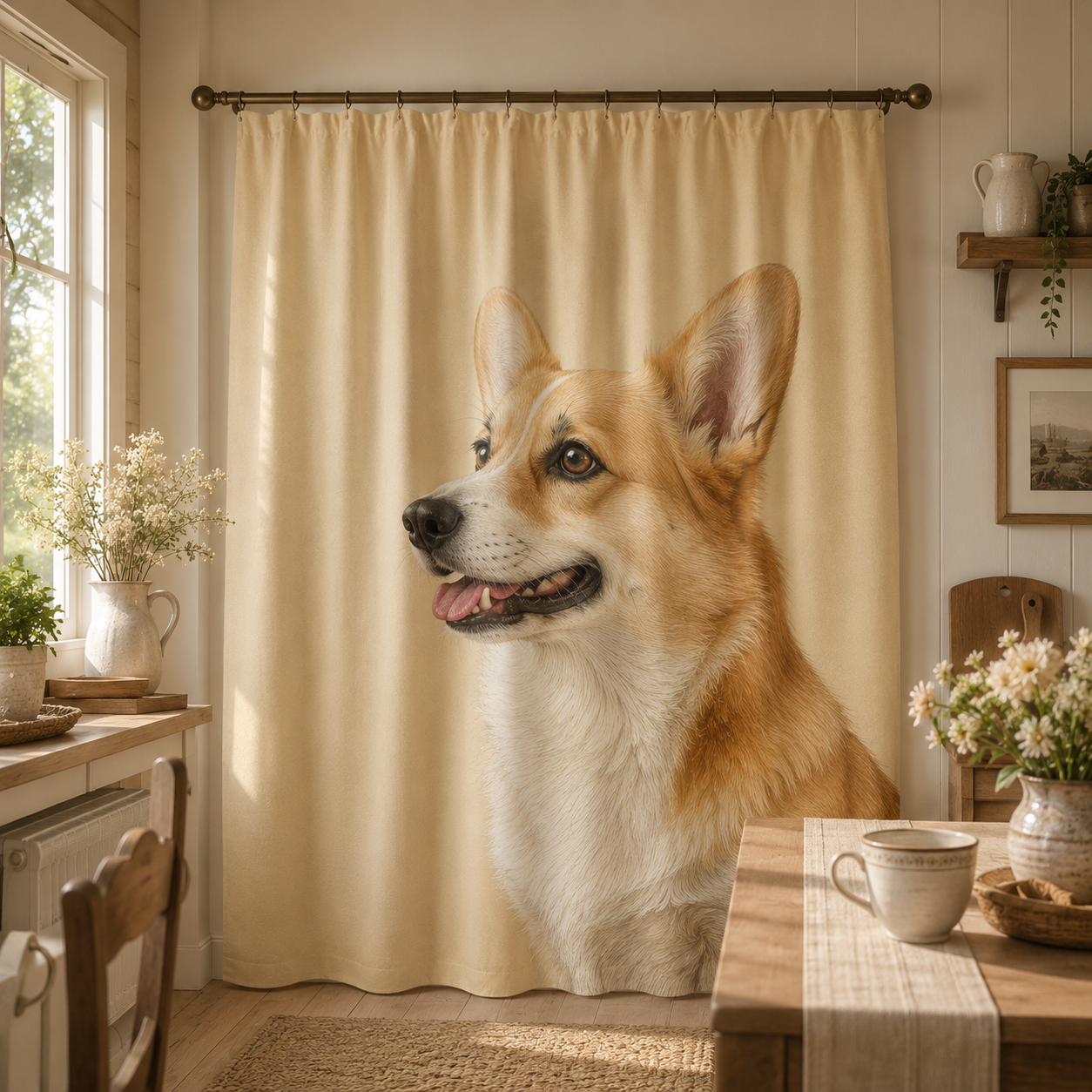 Custom Photo Dog Window Curtain | Gift For Dog Lover