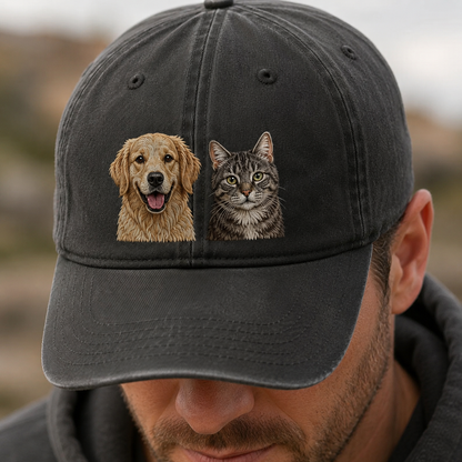 Personalized Dog Face Hat, Custom Pet Photo Embroidered Cap, Gift For Dog Lovers THUC99