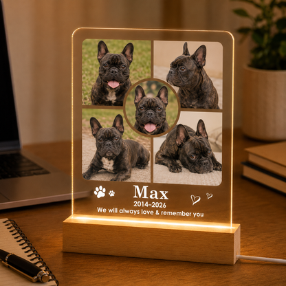 Custom Photo Dog Remember You Wooden LED Light | Personalized Dog Photo LED Night Light | Pet Loss Sympathy Gift TOM99