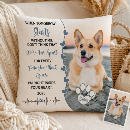 Custom Photo Dog Memories In My Heart Pillow | Gift For Dog Lovers | Personalized Dog Decor TOM99