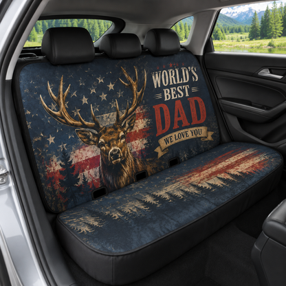 Personalized World's Best Dad Car Rear Seat Cover, Custom Back Seat Protector For Dad, Gift For Dad TOM99