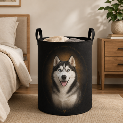 Custom Photo Dog Laundry Basket | Gift For Dog Lovers | Dog Bathroom Decor