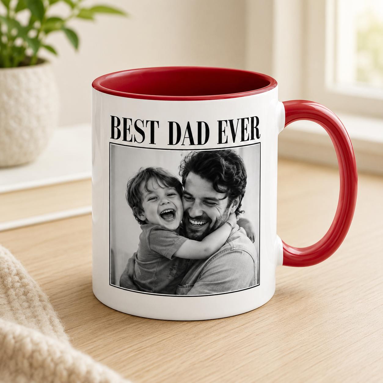 Custom Photo Best Dad Ever Mug, Personalized Mug Mug For Husband Dad Grandfather TOM99