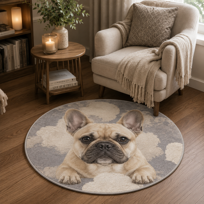 Custom Photo Dog Round Carpet | Photo Pet Round Rug | Gift For Dog Lovers