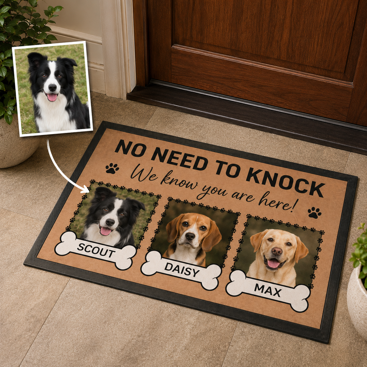 Custom Photo Dog Doormat | Photo Pet Doormat | Gift For Dog Lovers
