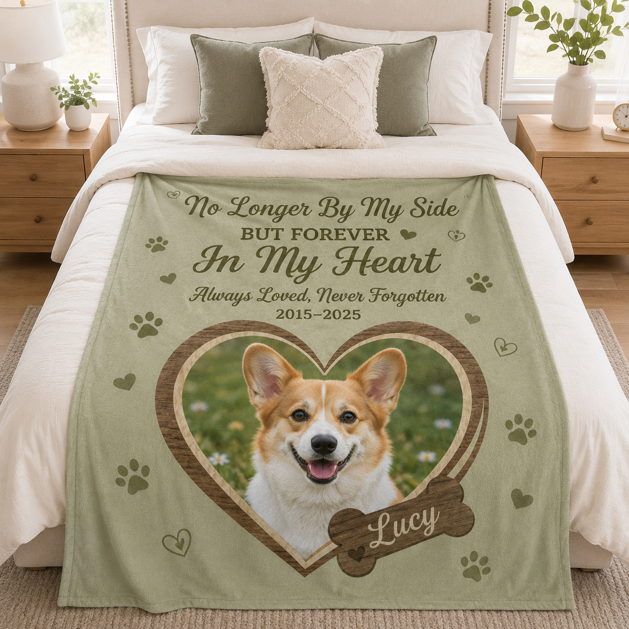 Custom Photo Goodbye Dog Memorial Blanket | Personalized Dog Lovers Gifts | Gift For Dog Lovers TOM99