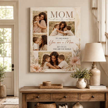 Custom Photo I Love You Mom Canvas Wall Art - Custom Gift For Mom TOM99