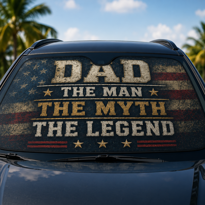 Personalized Proud Dad Car Windshield Sun Shade, Custom Car Sun Shade for Dad, Gift For Dad TOM99
