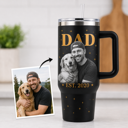 Custom Best Dad Photo 40oz Tumbler, Personalized Dad Tumbler, Father’s Day Gift TOM99