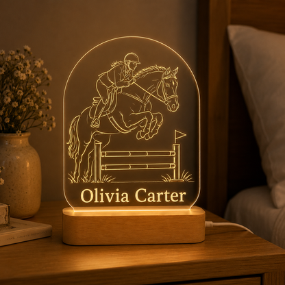 Custom Photo Horse Wooden Led Light | Personalized Horse Photo Wooden Led Light | Gift For Horse Lovers TOM99