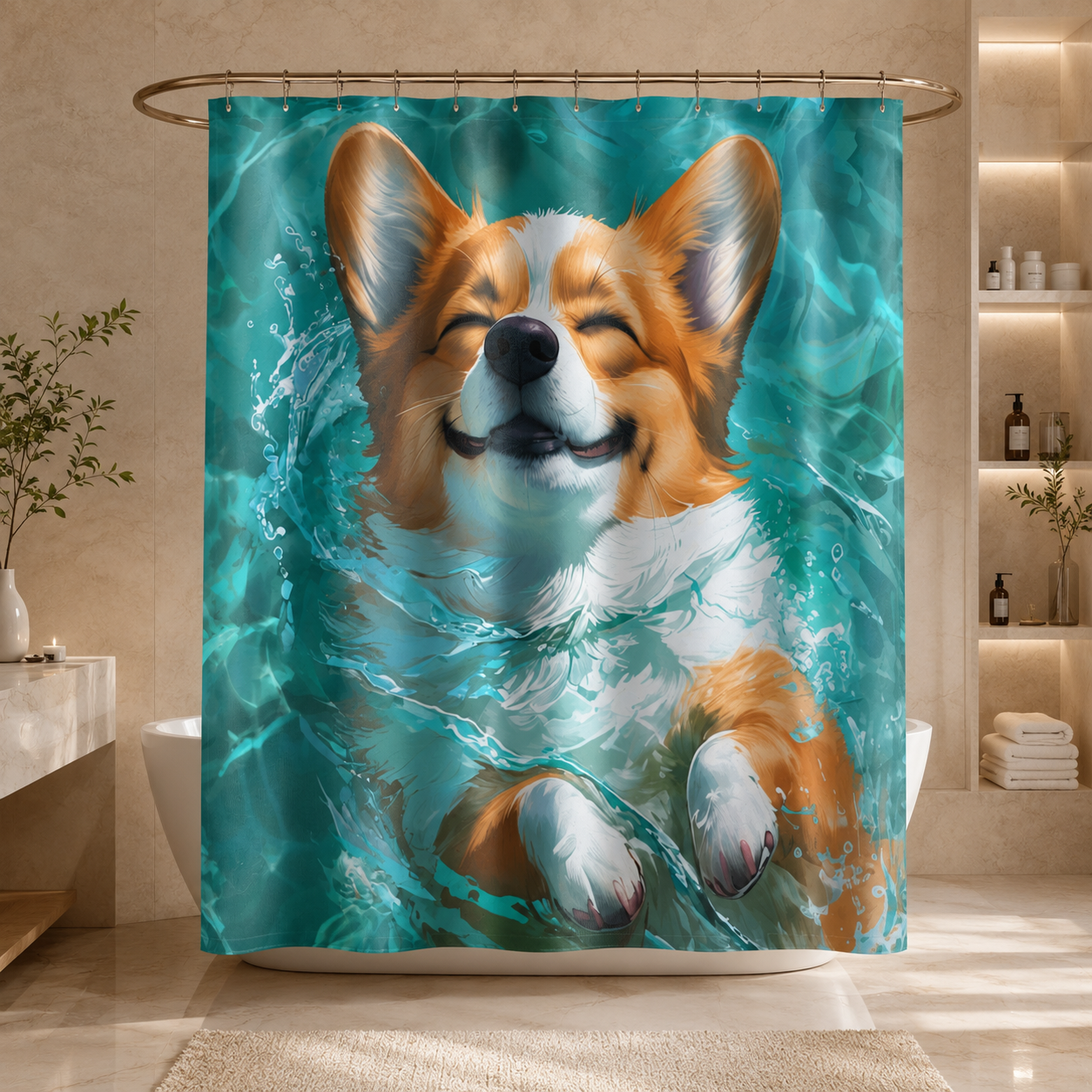 Custom Photo Dog Shower Curtain | Gift For Dog Lovers