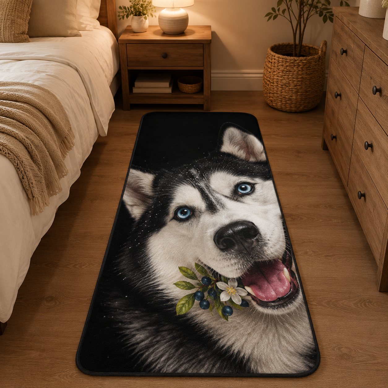 Custom Photo Dog Face Runner Rug | Pet Hallway Runner Carpet | Gift For Dog Lovers