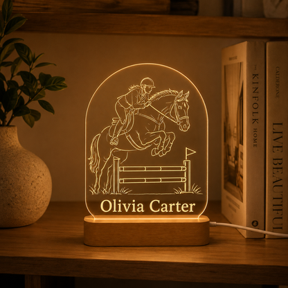 Custom Photo Horse Wooden Led Light | Personalized Horse Photo Wooden Led Light | Gift For Horse Lovers TOM99
