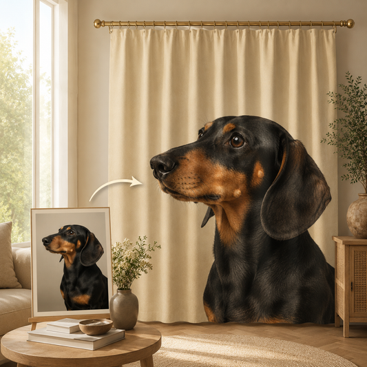 Custom Photo Dog Window Curtain | Gift For Dog Lover