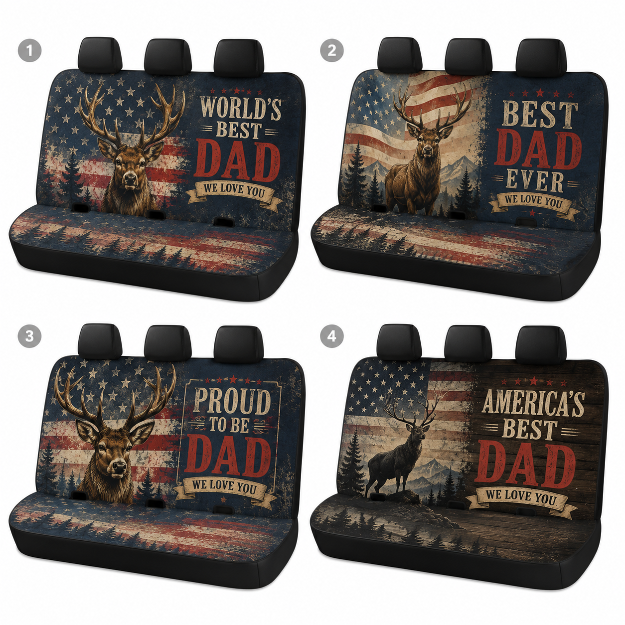 Personalized World's Best Dad Car Rear Seat Cover, Custom Back Seat Protector For Dad, Gift For Dad TOM99