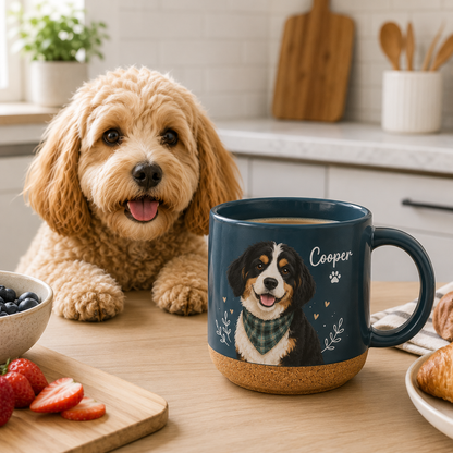 Custom Photo Dog 12oz Cork Mug | Gift For Dog Lovers | Pet Lover Gifts TOM99