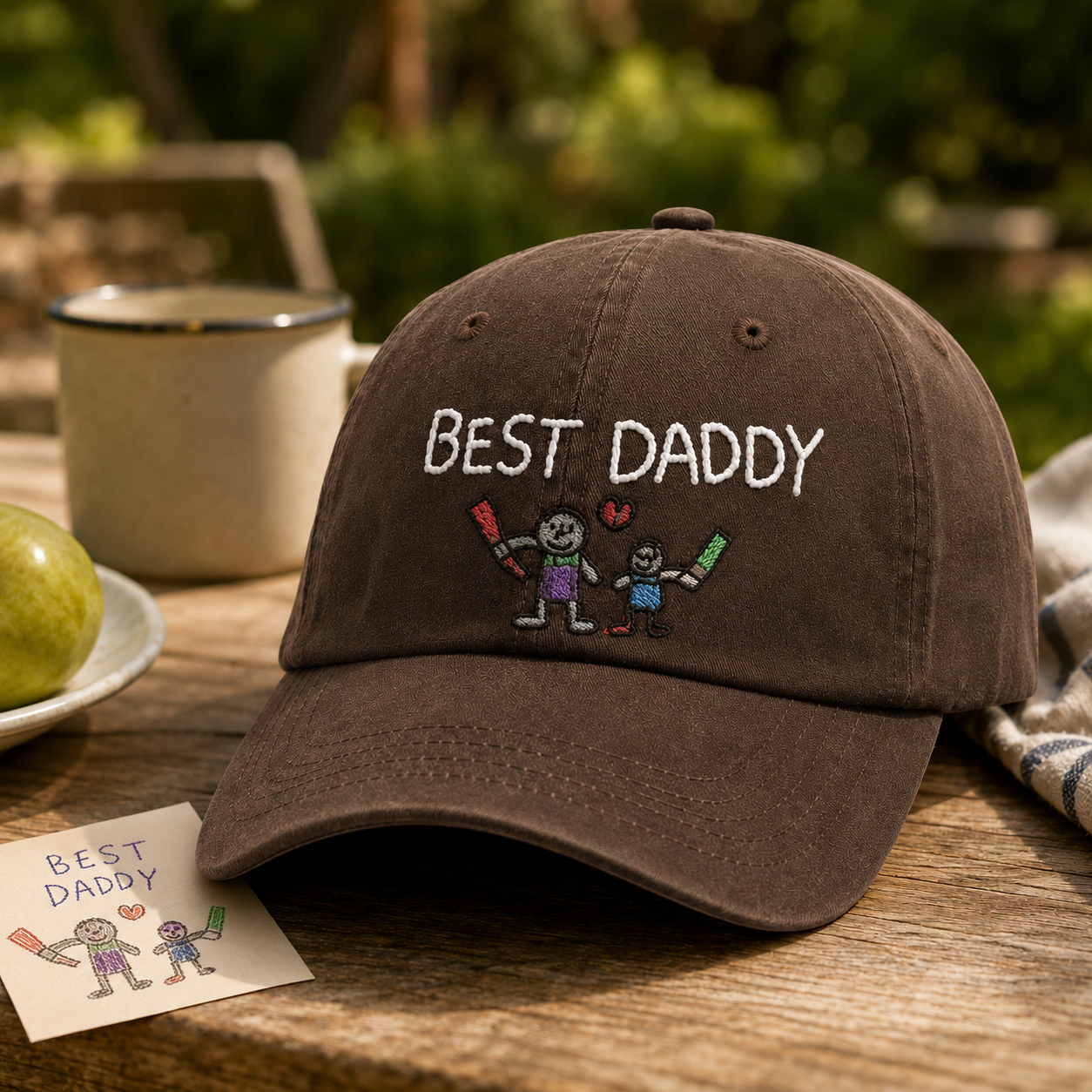 Custom Photo Best Daddy Embroidered Hat, Personalized Cap, Custom Portrait Dad Hat, Father’s Day Gift TOM99