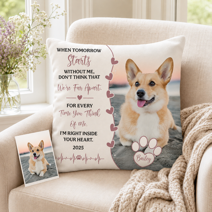 Custom Photo Dog Memories In My Heart Pillow | Gift For Dog Lovers | Personalized Dog Decor TOM99