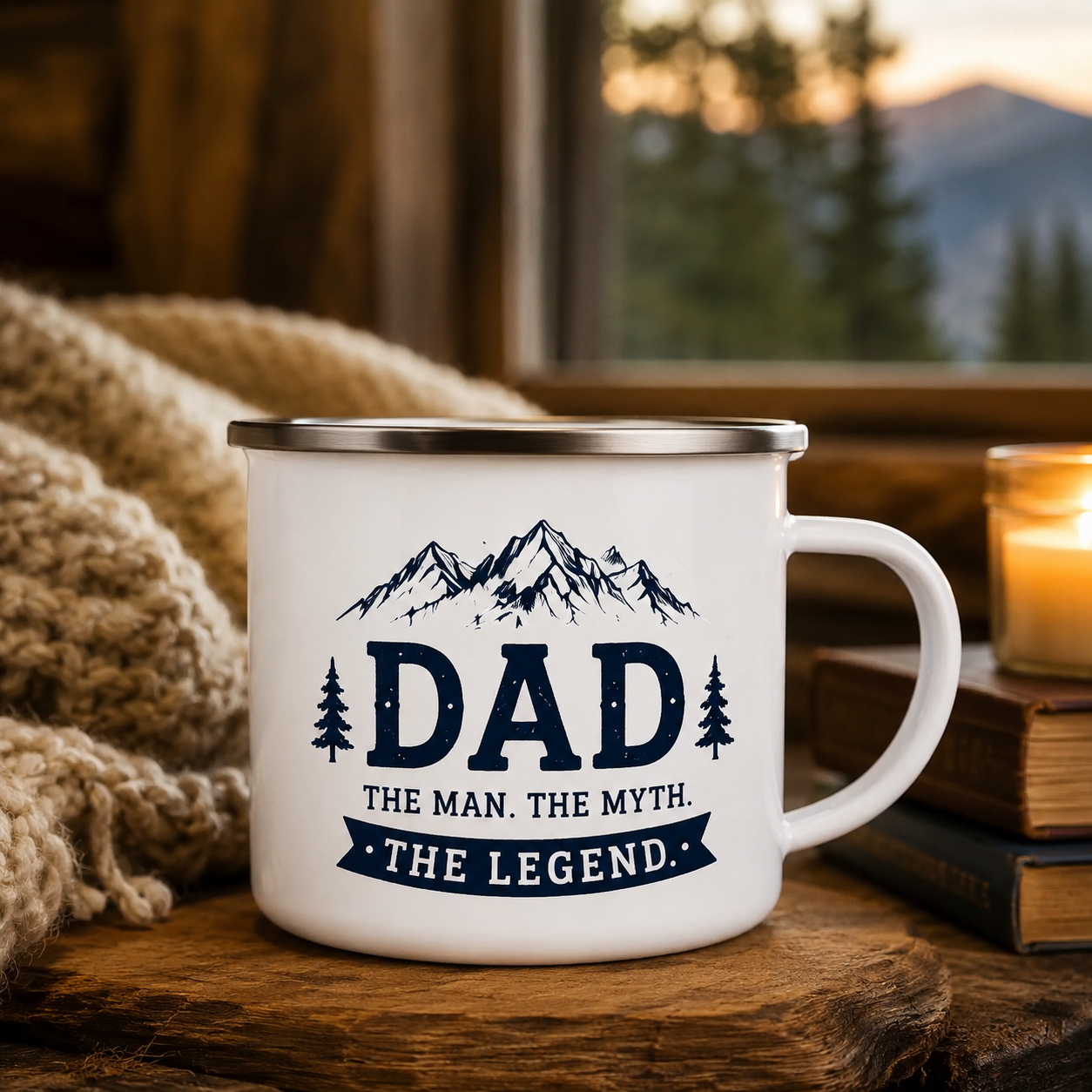 Personalized Best Dad Camp Mug 12oz, Custom Dad Enamel Cup, Gift For Dad TOM99