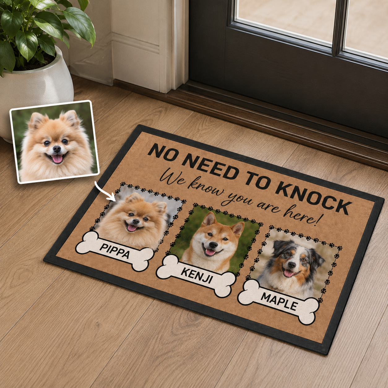 Custom Photo Dog Doormat | Photo Pet Doormat | Gift For Dog Lovers
