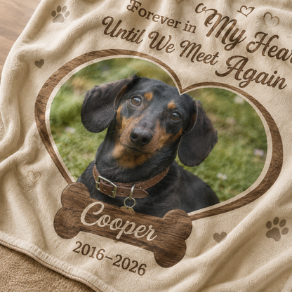 Custom Photo Goodbye Dog Memorial Blanket | Personalized Dog Lovers Gifts | Gift For Dog Lovers TOM99