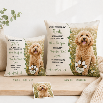 Custom Photo Dog Memories In My Heart Pillow | Gift For Dog Lovers | Personalized Dog Decor TOM99