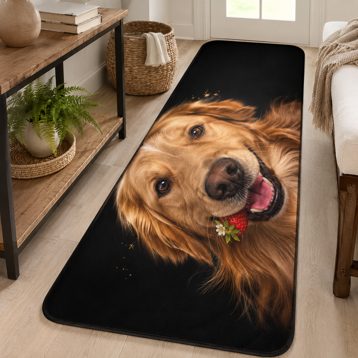 Custom Photo Dog Face Runner Rug | Pet Hallway Runner Carpet | Gift For Dog Lovers