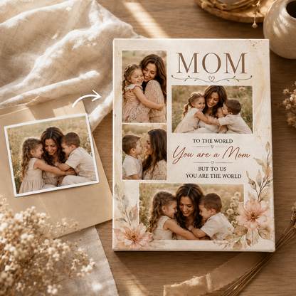 Custom Photo I Love You Mom Canvas Wall Art - Custom Gift For Mom TOM99