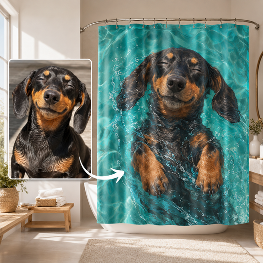 Custom Photo Dog Shower Curtain | Gift For Dog Lovers