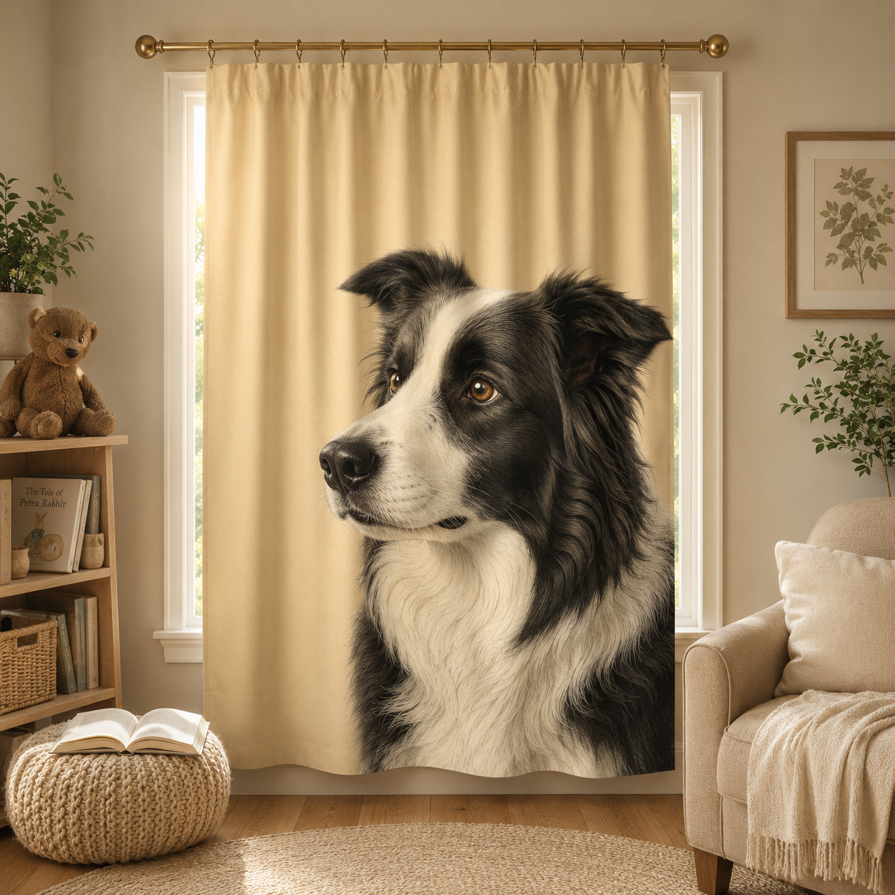 Custom Photo Dog Window Curtain | Gift For Dog Lover