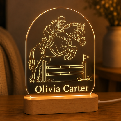 Custom Photo Horse Wooden Led Light | Personalized Horse Photo Wooden Led Light | Gift For Horse Lovers TOM99
