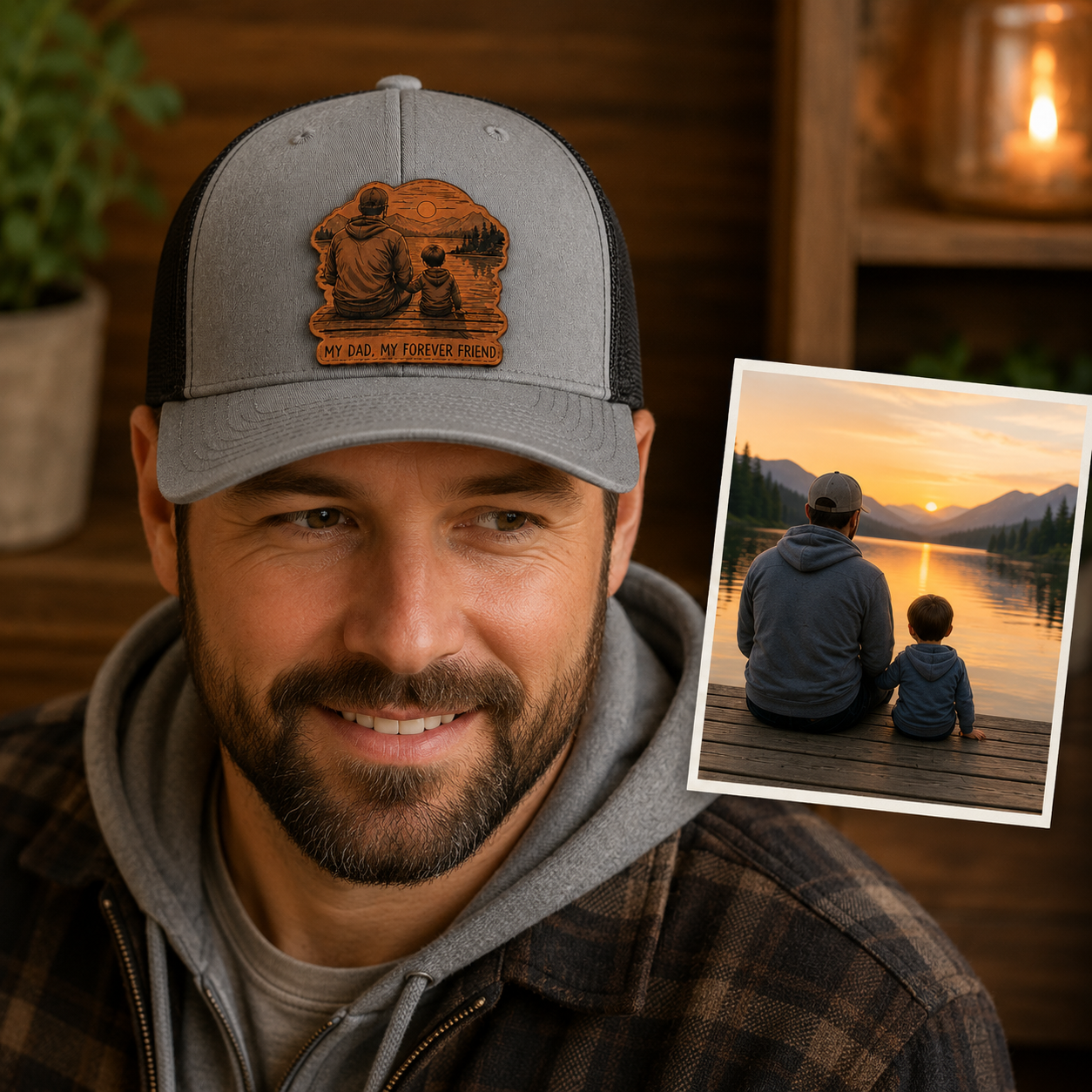 Personalized My Dad Trucker Hat | Custom Dad Photo Hat | Father's Day Gift | Gift For Dad | Dad Gifts TOM99