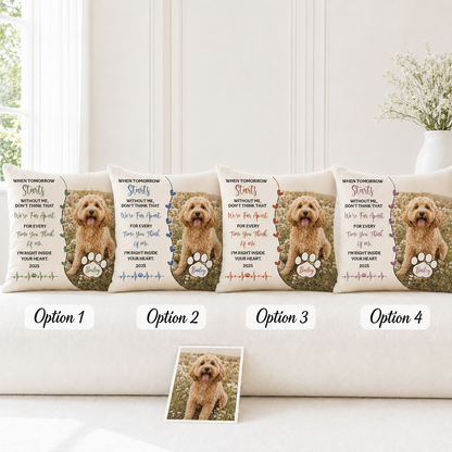 Custom Photo Dog Memories In My Heart Pillow | Gift For Dog Lovers | Personalized Dog Decor TOM99