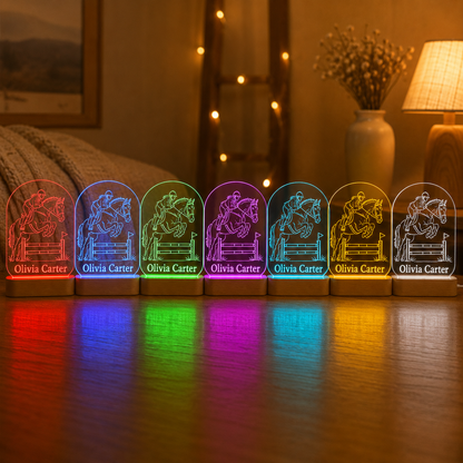 Custom Photo Horse Wooden Led Light | Personalized Horse Photo Wooden Led Light | Gift For Horse Lovers TOM99