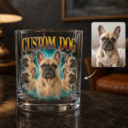 Custom Photo Dog Bootleg Whiskey Glass | Personalized Pet Photo Gifts | Gift For Dog Lovers